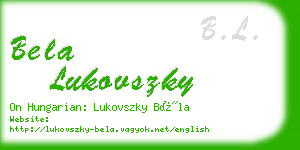 bela lukovszky business card